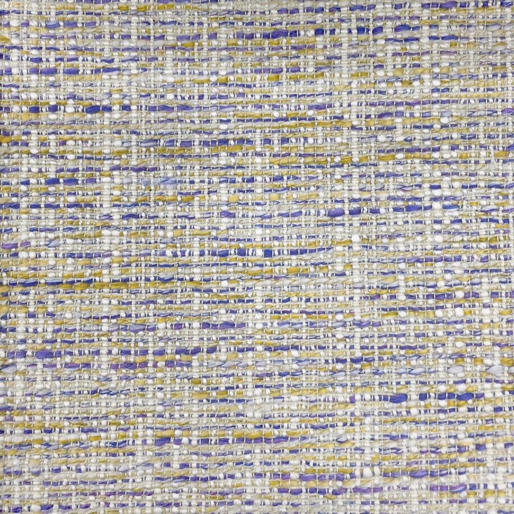 Close-up of a lavender purple textured weave with cream and yellow flecks