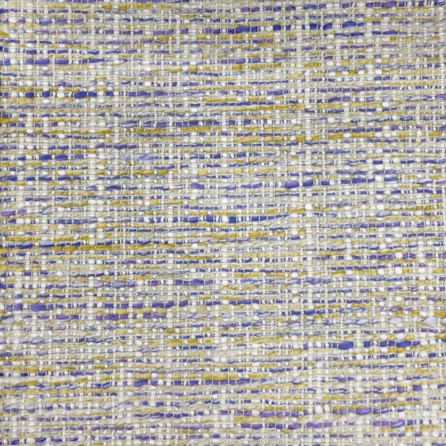 Close-up of a lavender purple textured weave with cream and yellow flecks