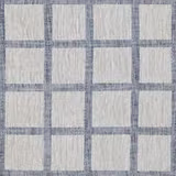 Grey woven check fabric with pale square blocks and textured slub ground