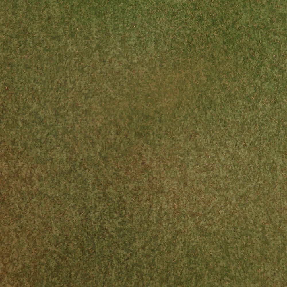 Mottled moss green woven fabric swatch with a softly brushed texture