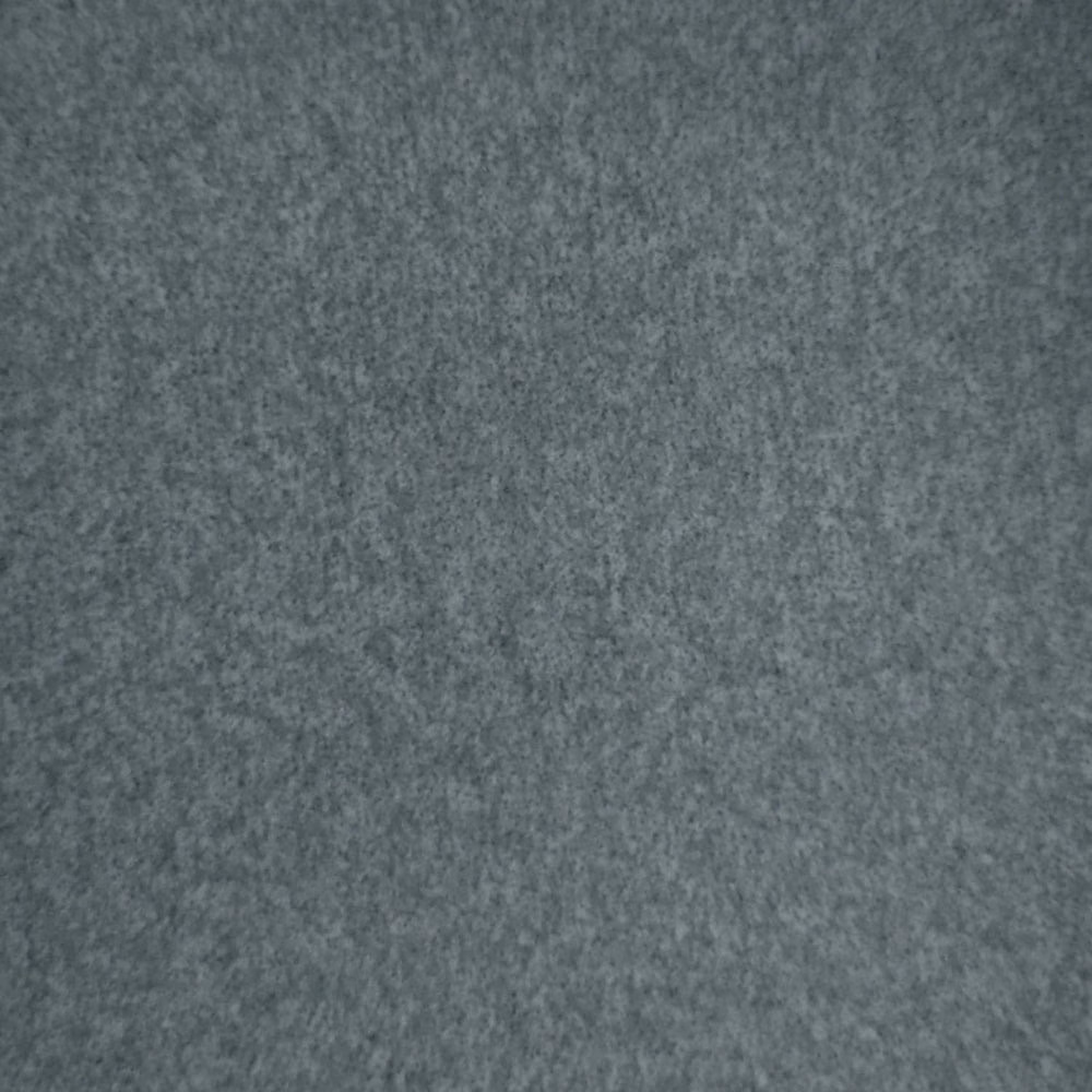 Close-up of a cool mid-grey plain woven fabric with a soft mottled texture