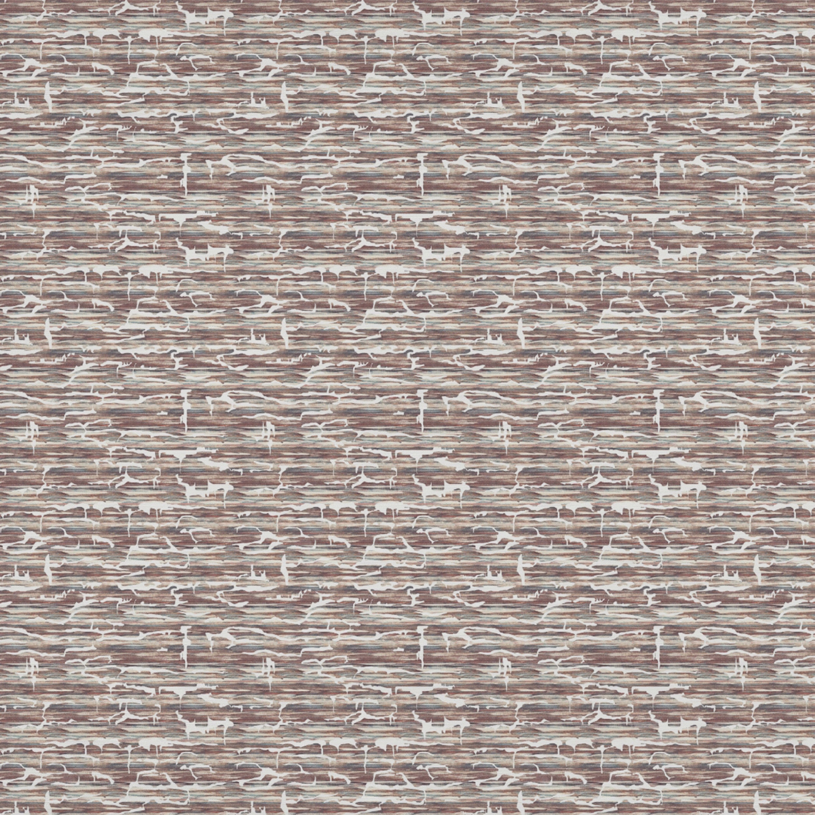 Abstract woven fabric in warm taupe brown with pale cream linear marks
