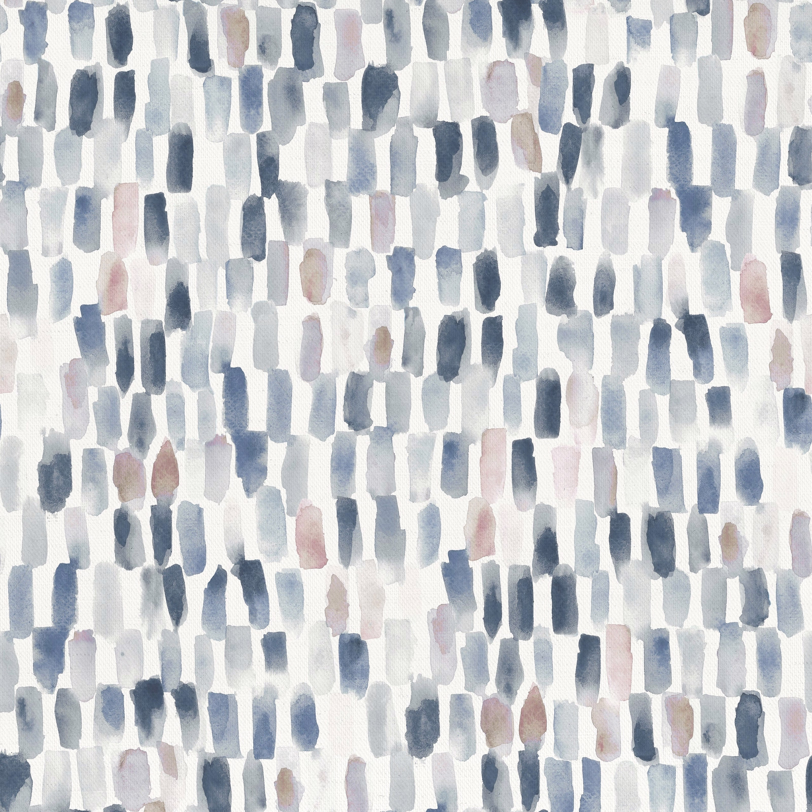 Abstract brushstroke fabric in soft blue-grey, grey and blush on an ivory ground