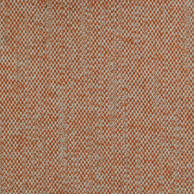 Close-up of a burnt orange and cream tiny woven check fabric