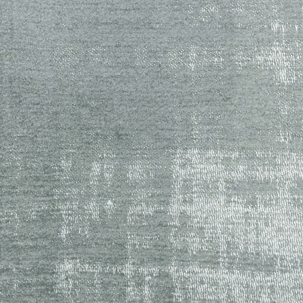 Misty blue woven fabric with soft silvery highlights and subtle textured blocks
