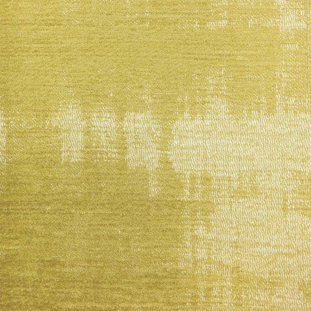 Lustrous chartreuse yellow woven fabric with pale tonal streaks and soft texture