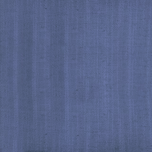 Muted denim-blue plain woven fabric with fine slubby texture