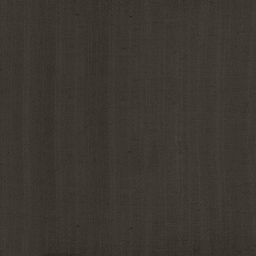 Deep brown woven fabric swatch with fine linen slub texture