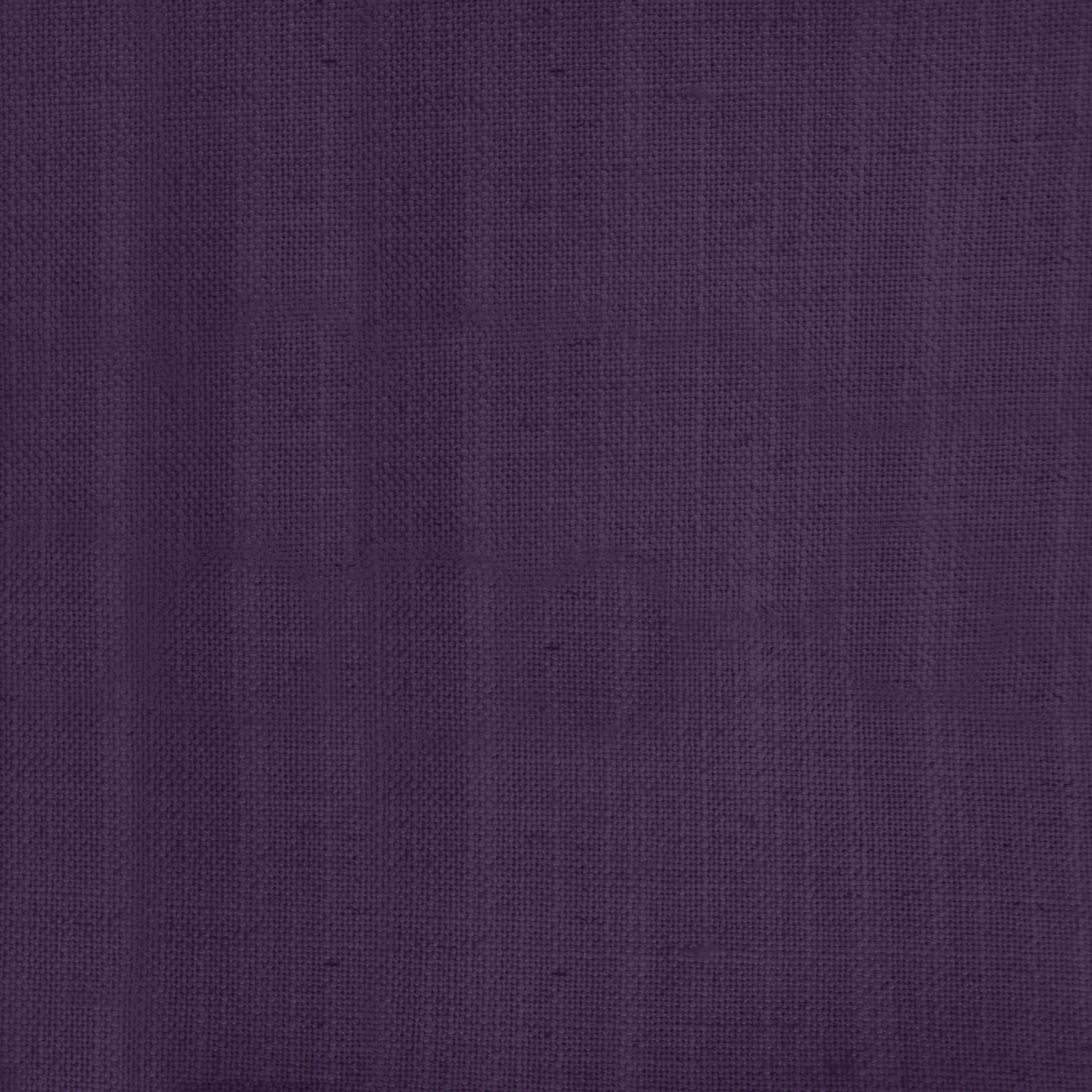 Deep plum purple plain woven fabric with a subtle natural texture