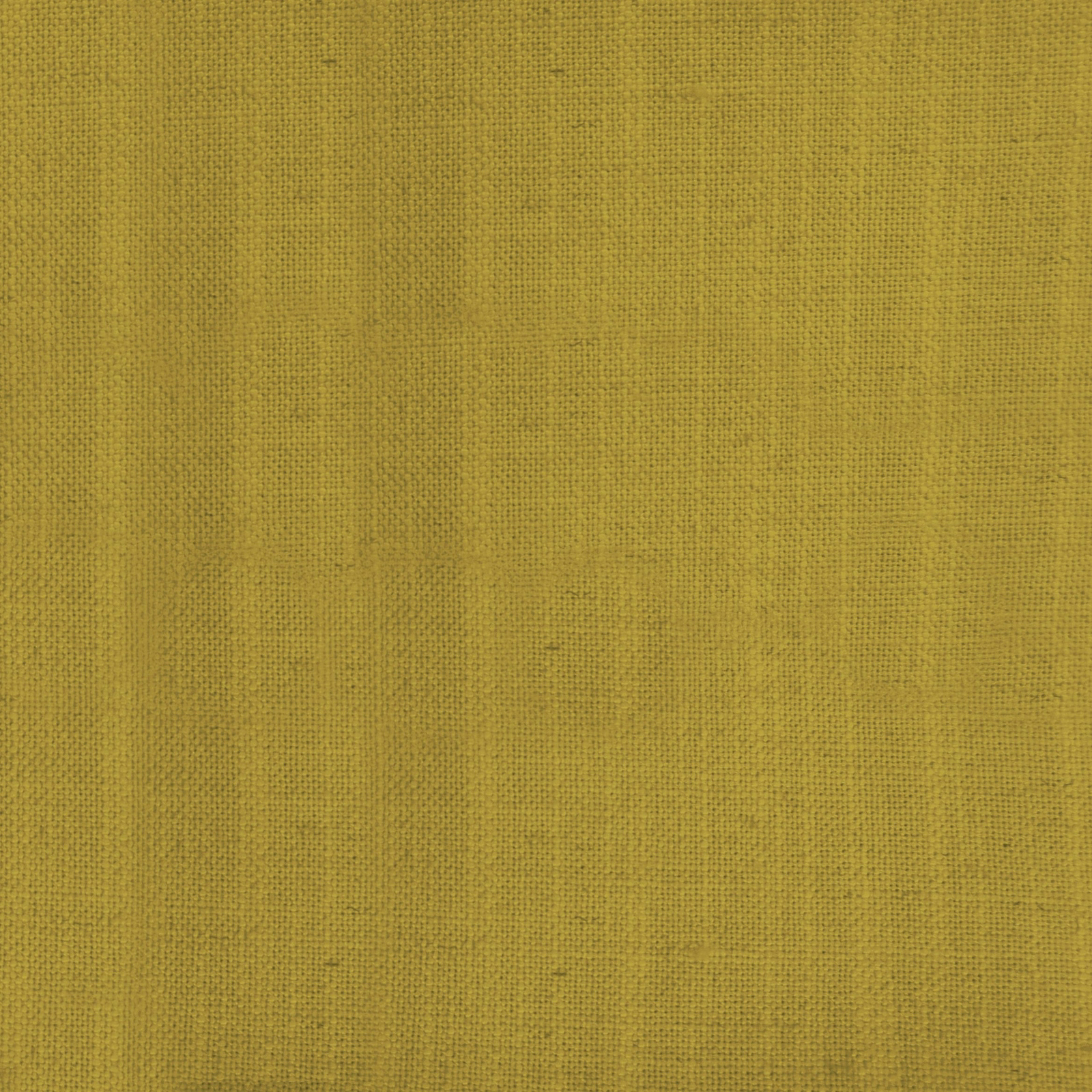 Muted mustard yellow plain woven fabric with a fine slub texture