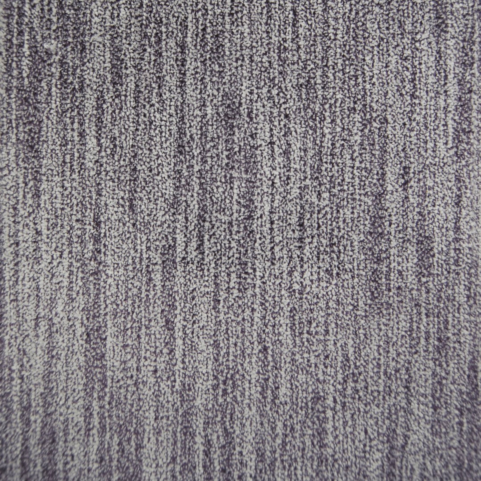 Mottled grey textured fabric with fine vertical striations and charcoal flecking