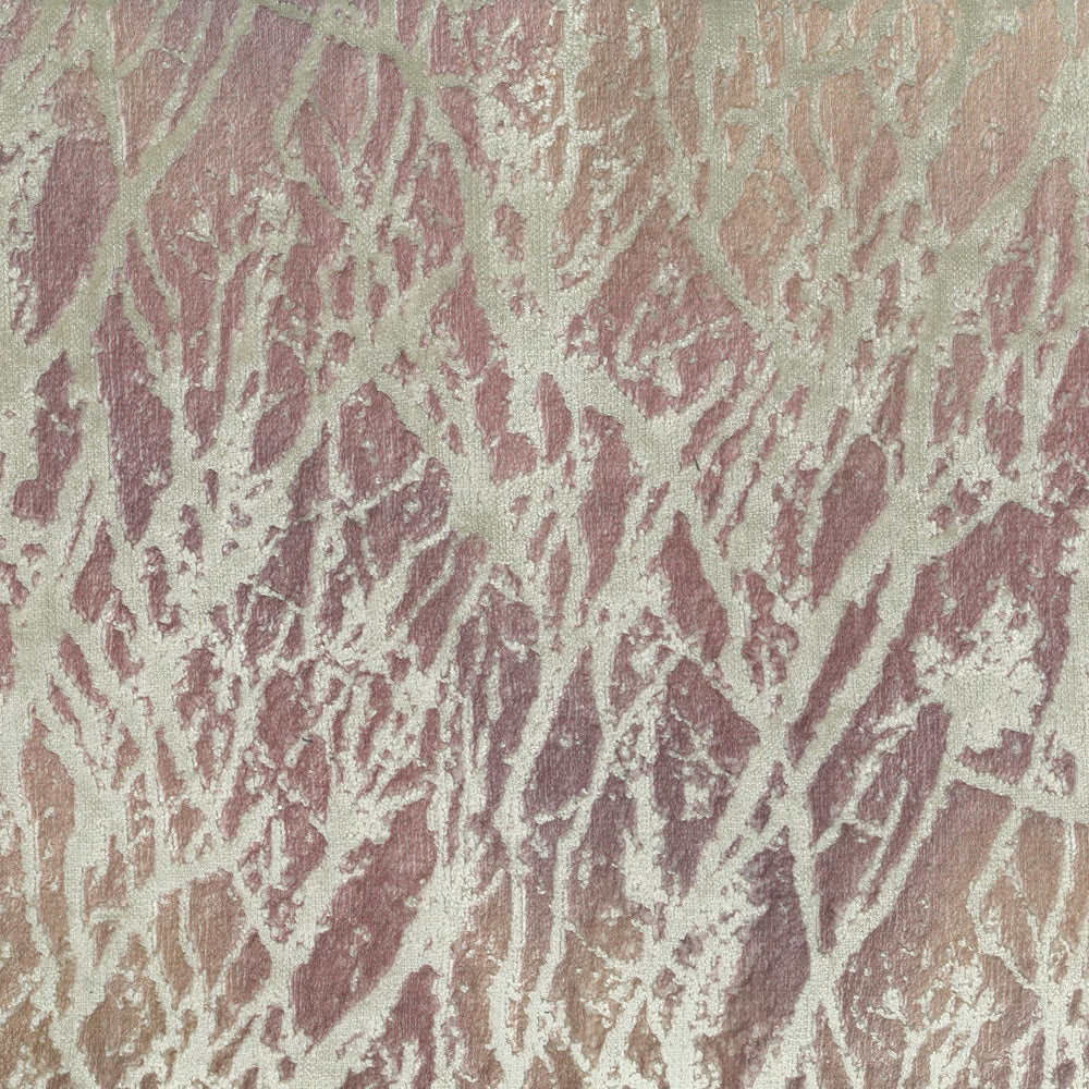 Abstract blush pink and cream textured fabric swatch with painterly leaf-like shapes