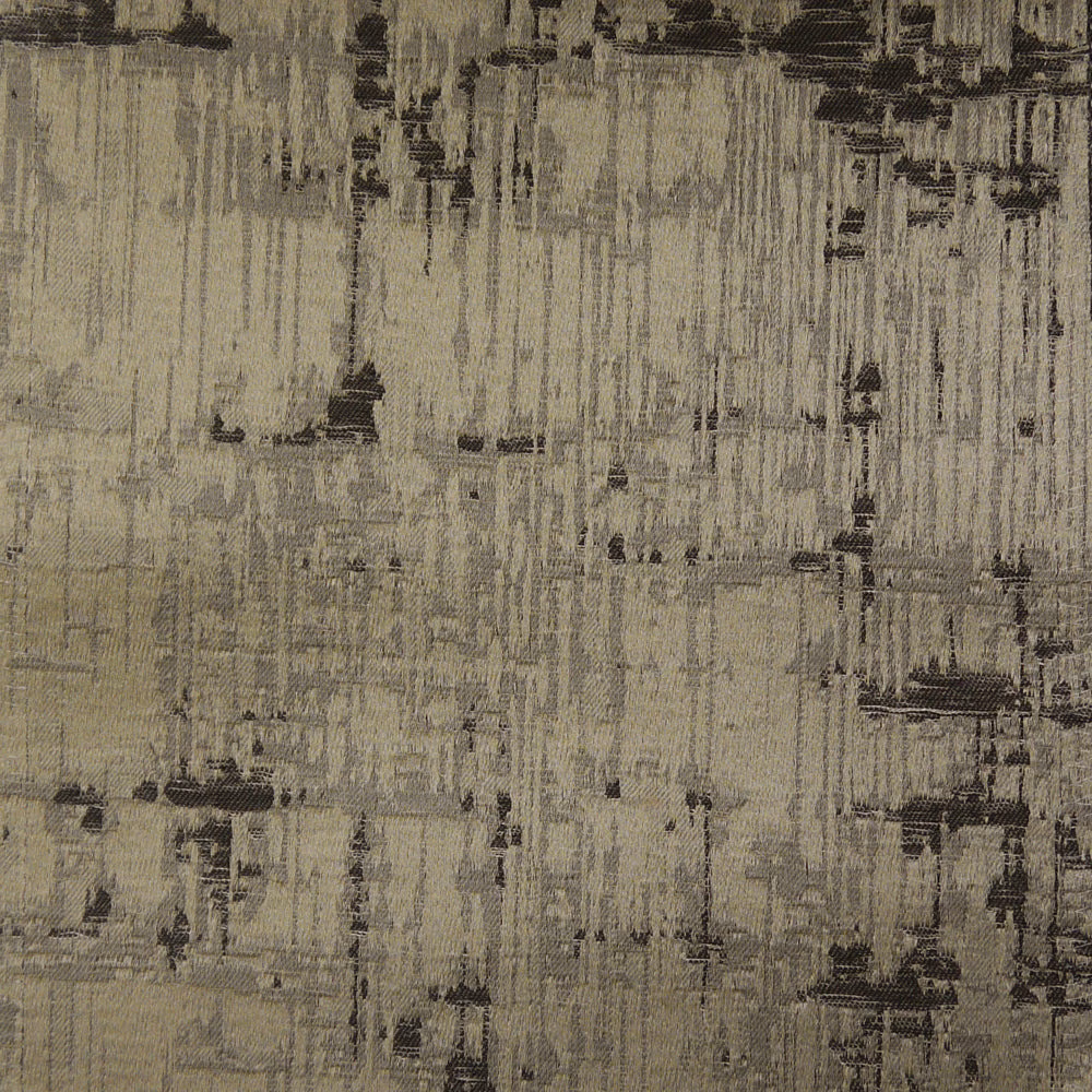 Abstract beige and charcoal woven fabric with vertical streaked texture
