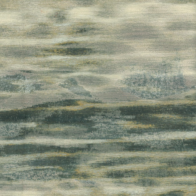 Painterly abstract fabric in muted yellow-green with soft horizontal texture
