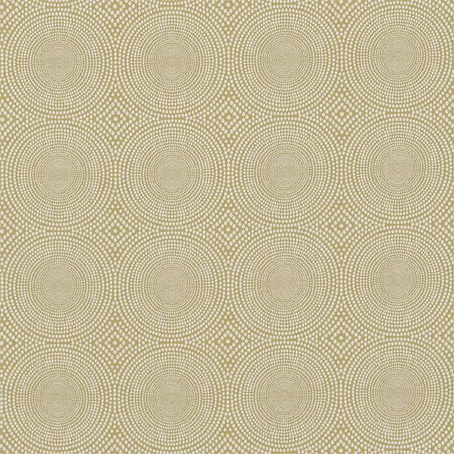 Pale lime woven fabric with fine concentric diamond and ripple motifs