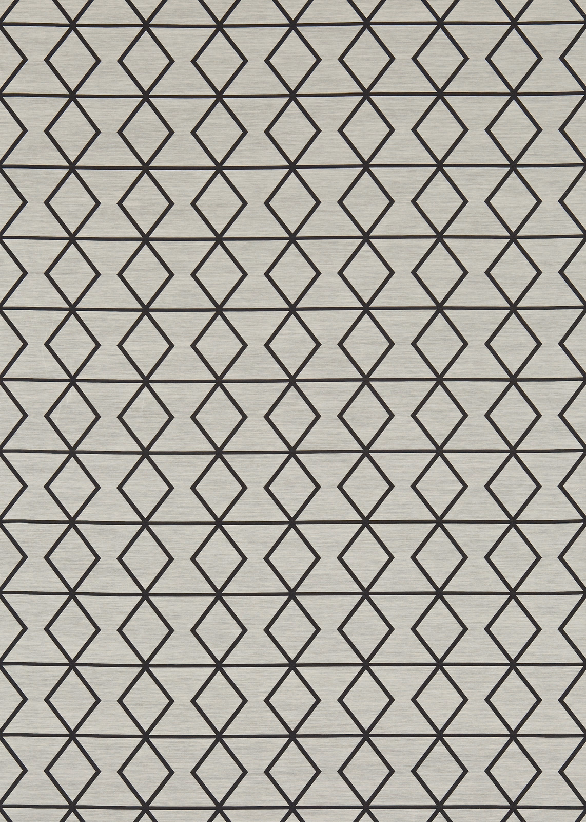 Soft taupe woven fabric with charcoal diamond lattice and subtle horizontal texture