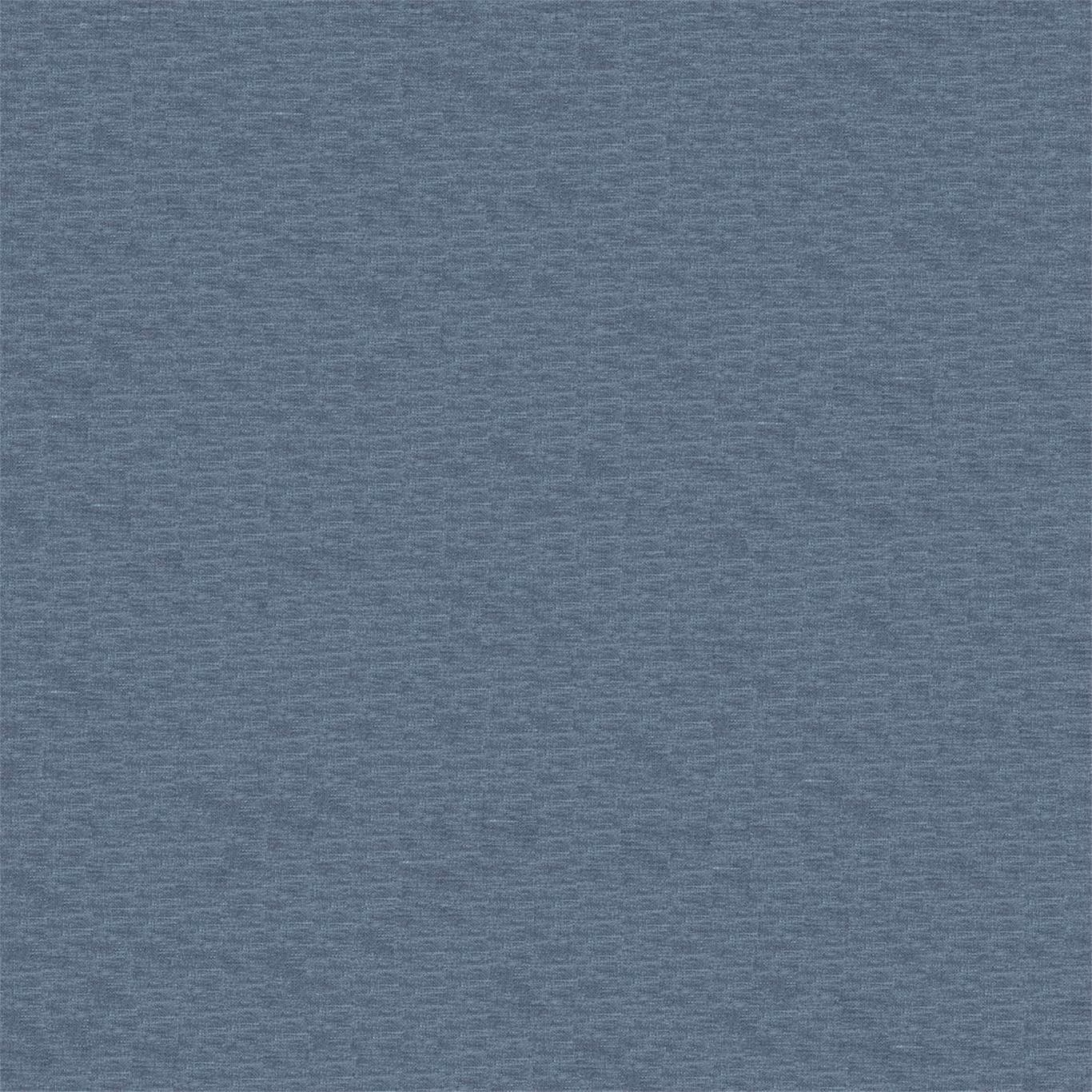 Muted denim-blue plain weave showing fine horizontal slub texture