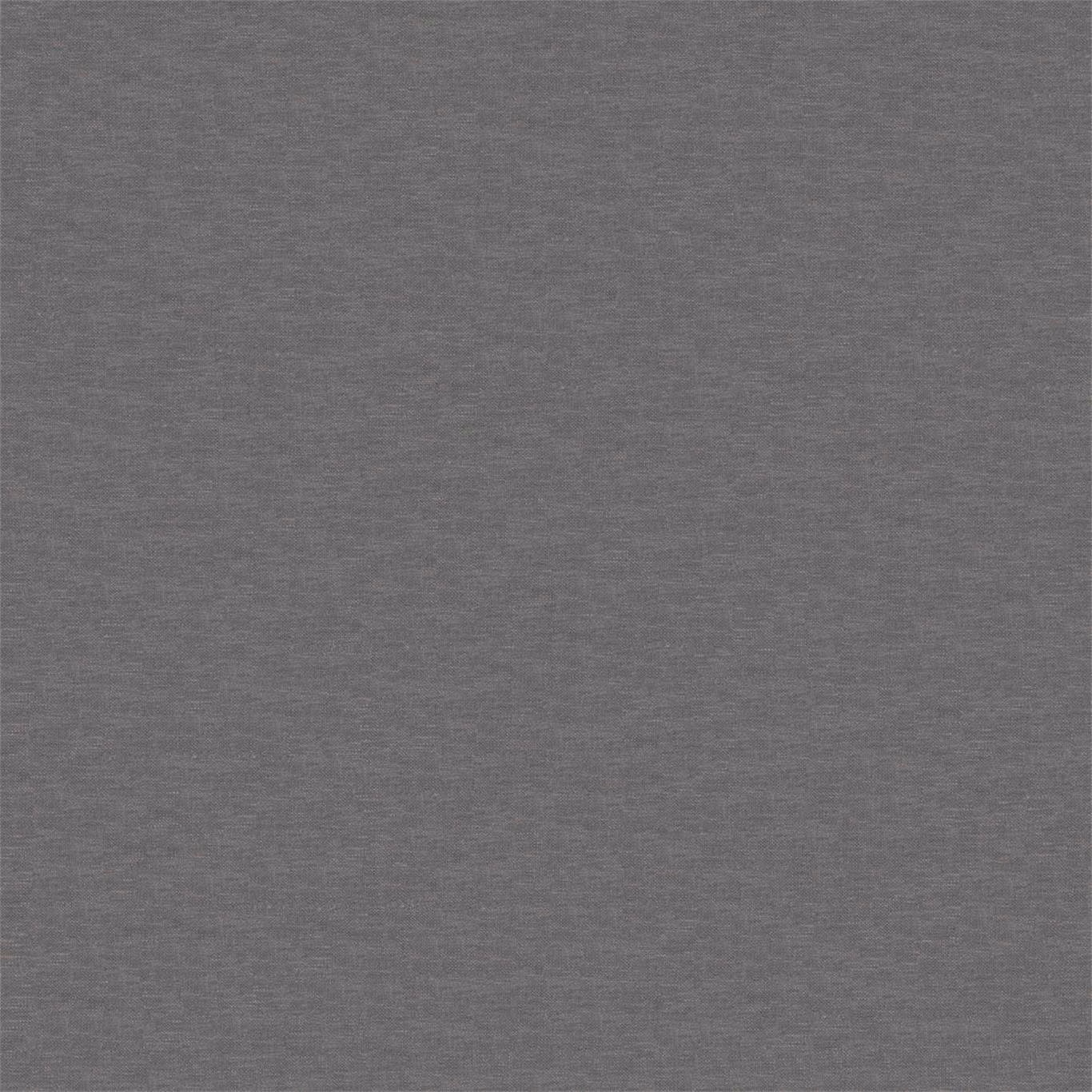 Close-up of cool granite-grey plain woven fabric with subtle horizontal texture