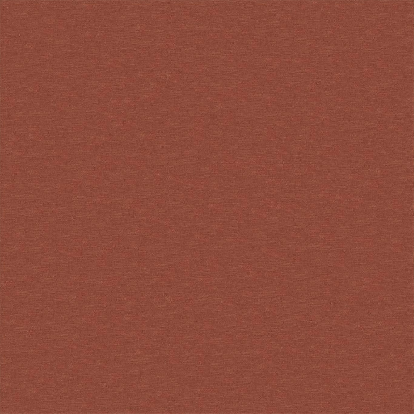 Warm lava-red plain weave with fine horizontal slubs and softly varied surface