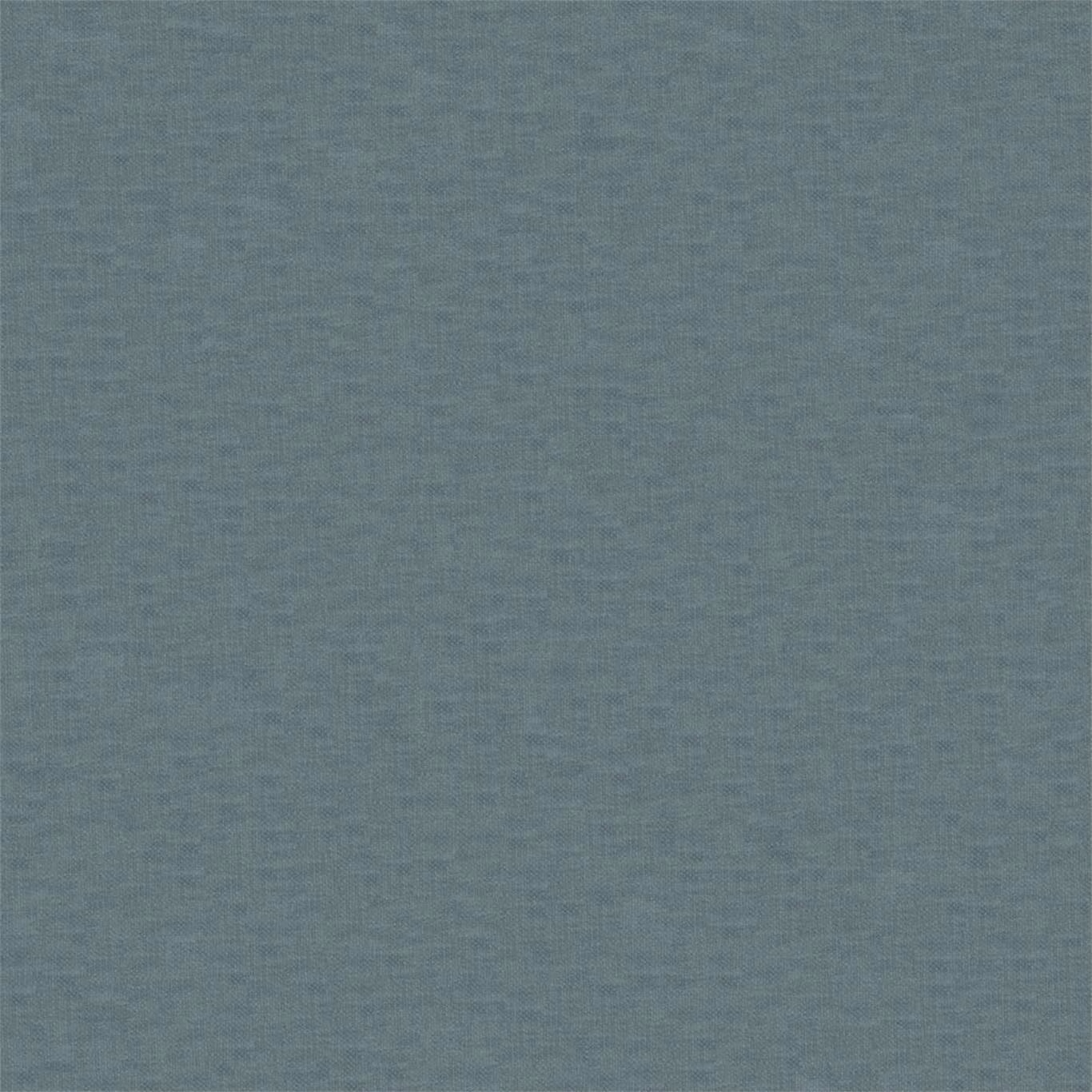 Muted blue-teal plain woven fabric with subtle crosshatched texture and soft tonal depth