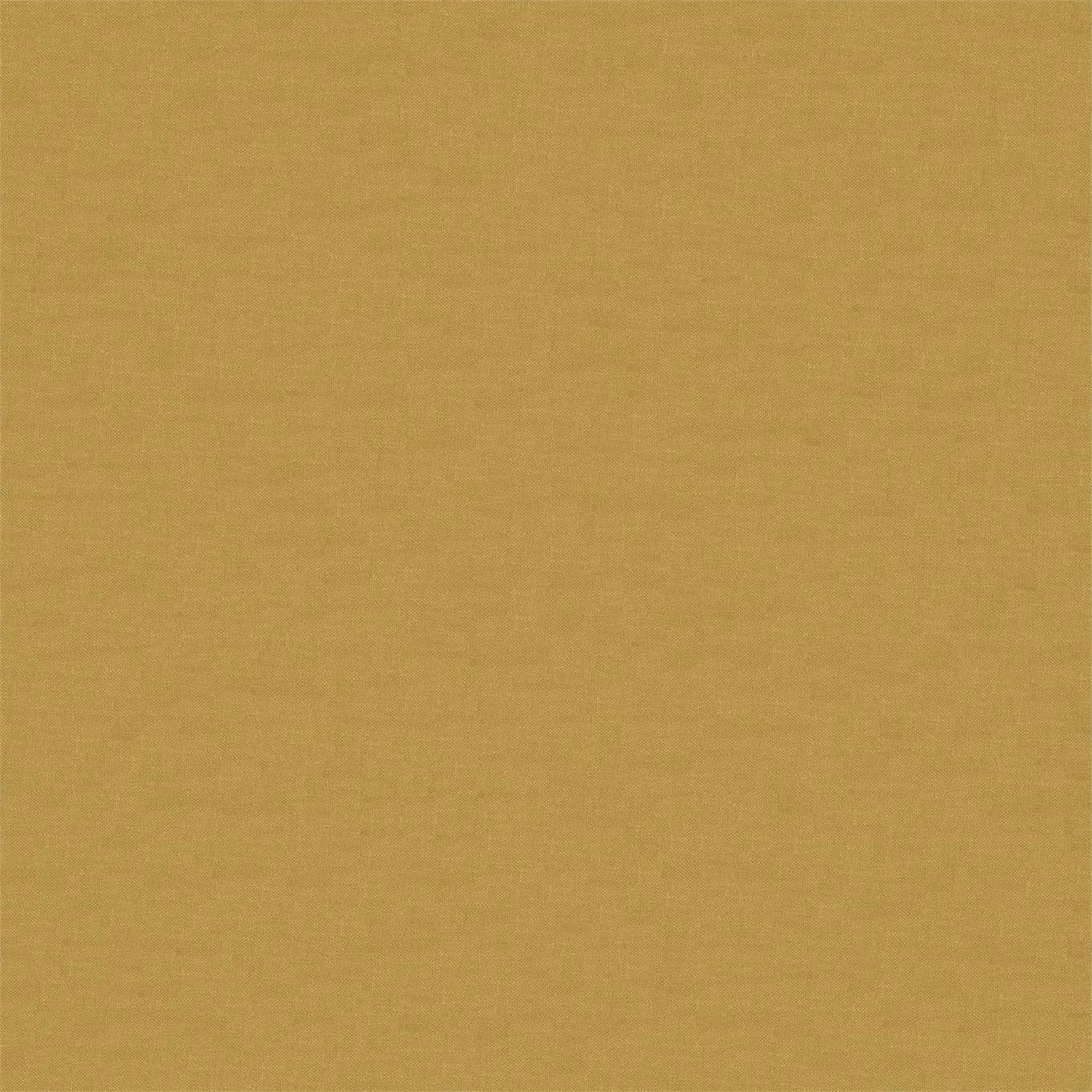 Warm ochre plain weave with fine horizontal texture and softly matte surface