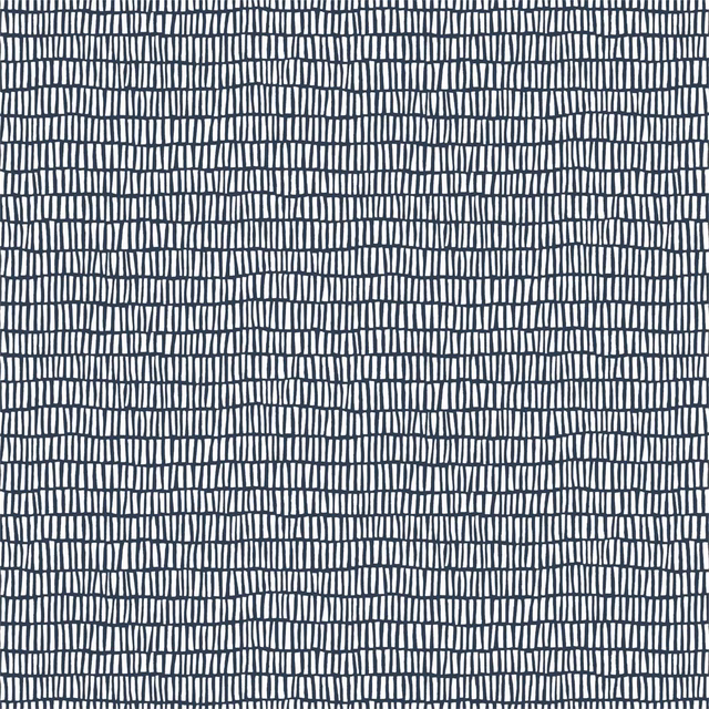 Muted denim-blue irregular grid on a pale fabric ground
