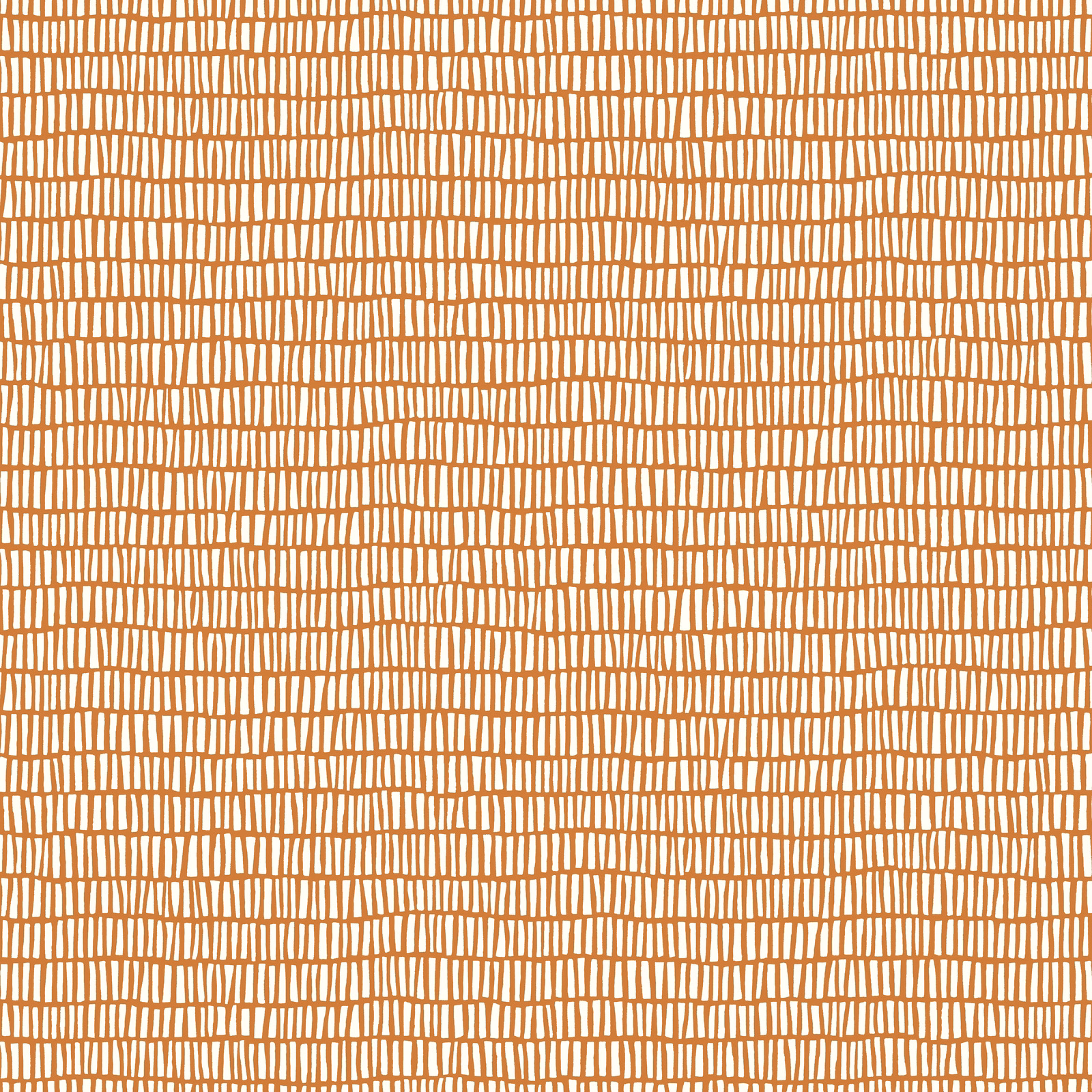 Warm ginger-orange irregular lattice pattern on a pale ivory fabric ground