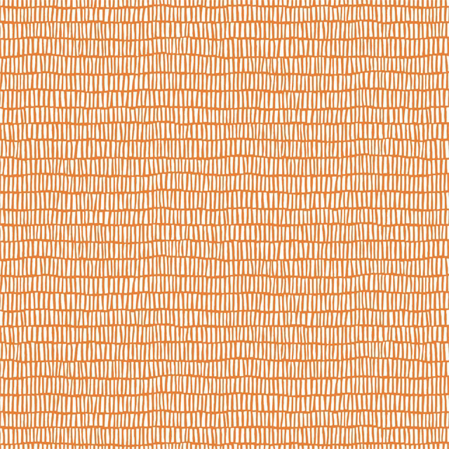 Warm ginger-orange irregular lattice pattern on a pale ivory fabric ground