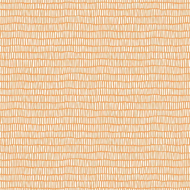 Soft apricot-orange irregular lattice lines on a pale fabric ground