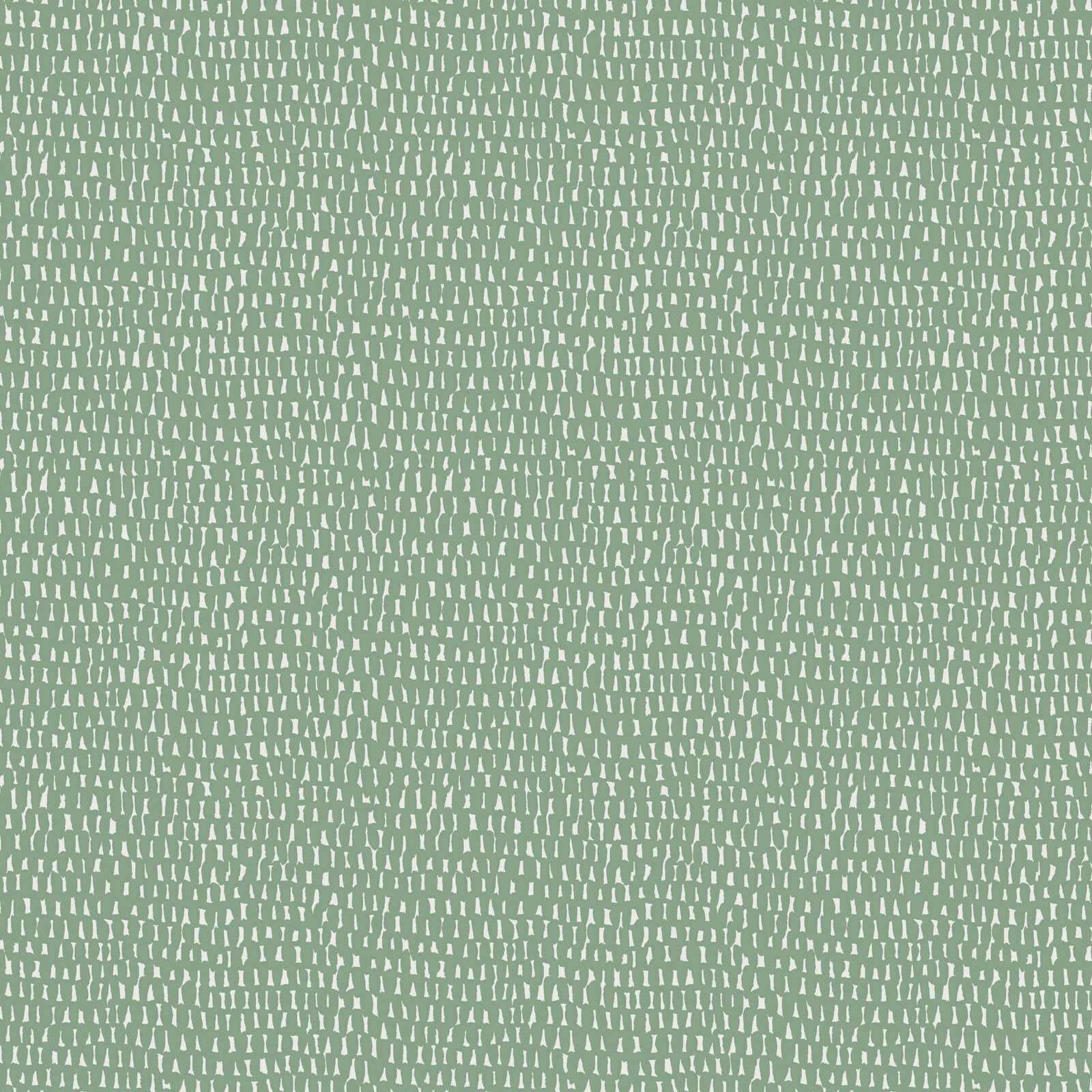Muted sage-green woven fabric with dense pale broken geometric marks
