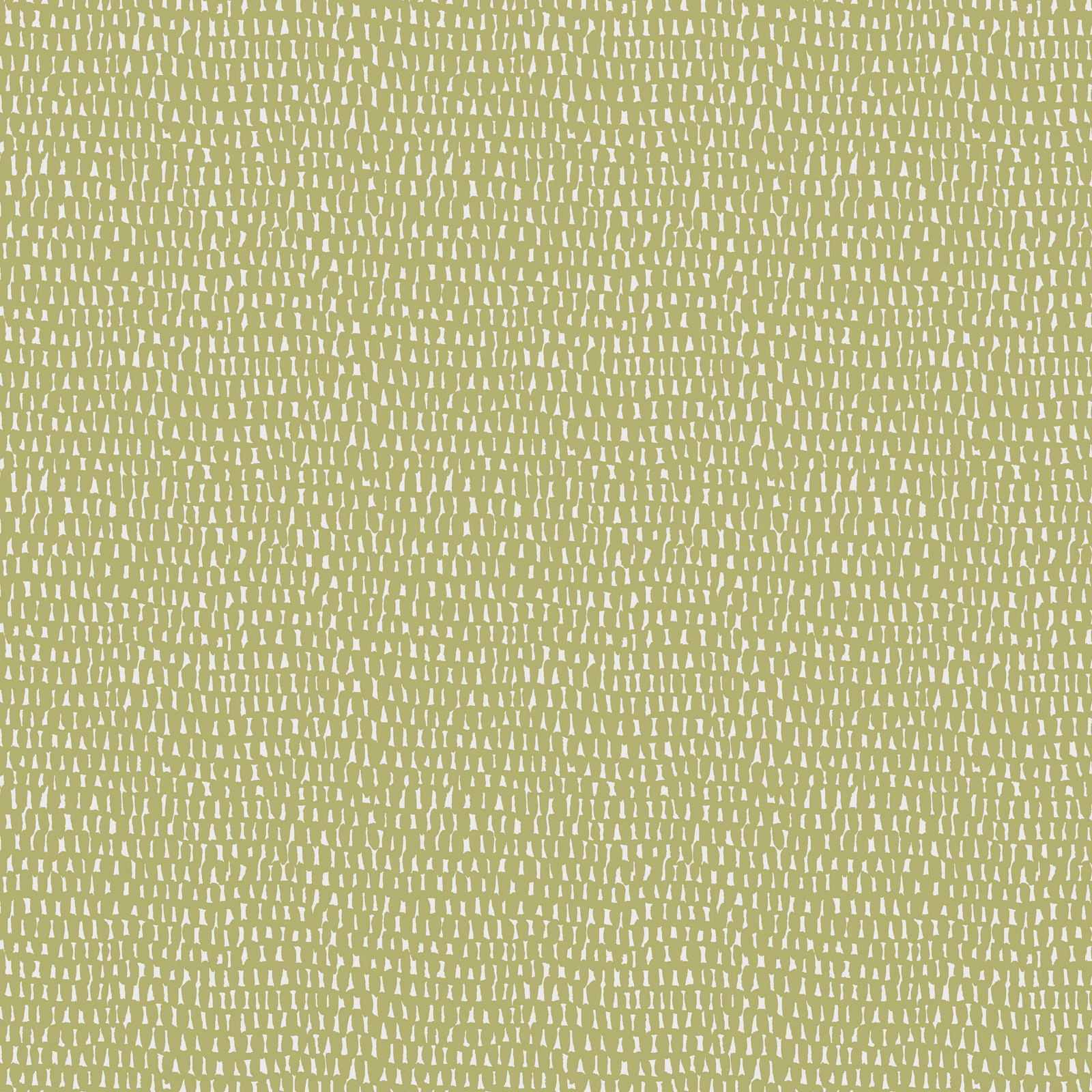 Muted matcha green woven fabric with dense ivory broken dash motif and tactile texture