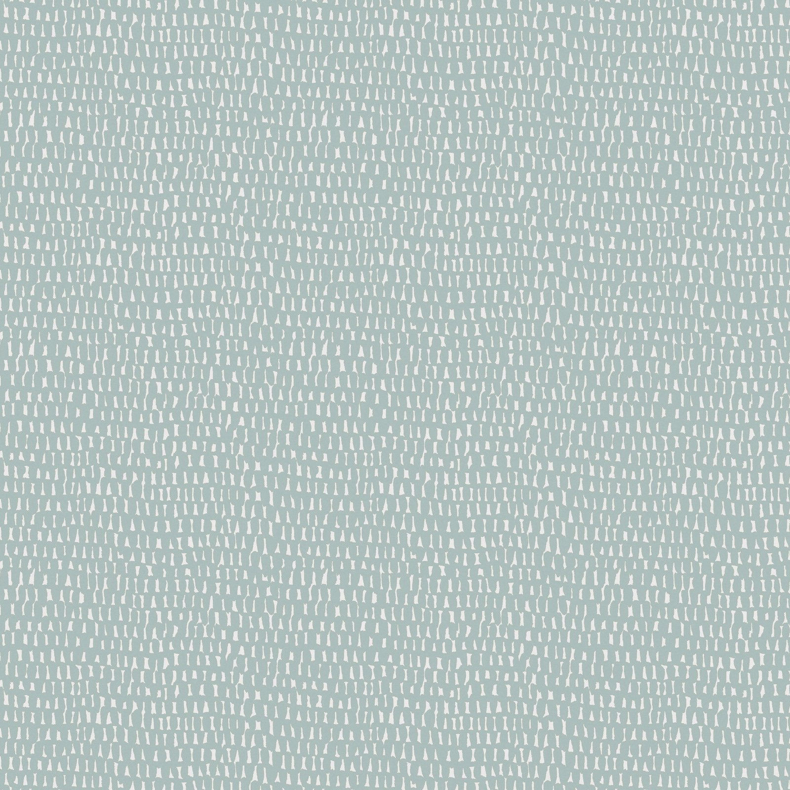 Muted sky-blue woven fabric with dense ivory vertical dash motifs and tactile texture