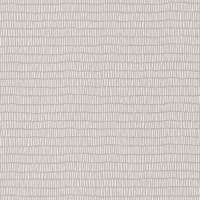 Pale fossil taupe wallpaper with an irregular hand-drawn grid of fine vertical lines