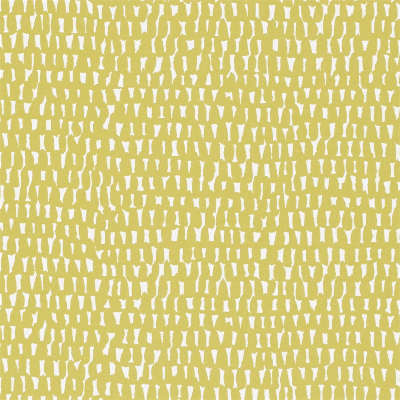 Kiwi-green wallpaper with dense broken ivory vertical marks in a small repeat