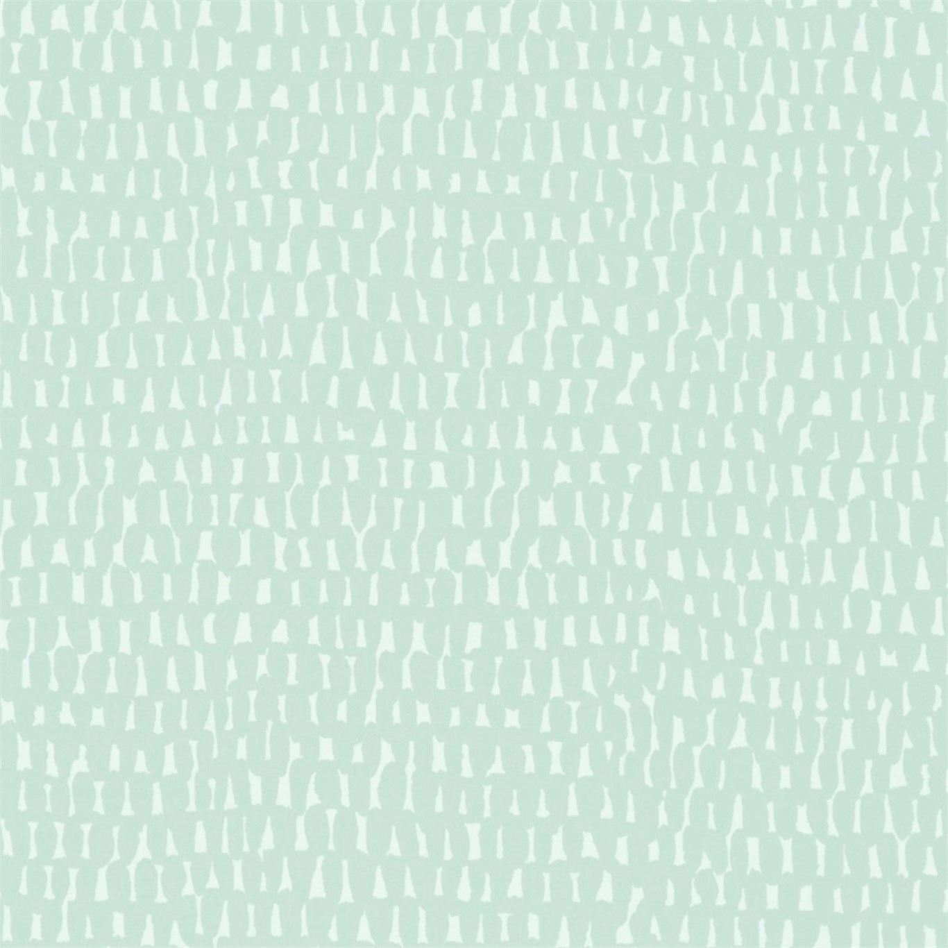Pale aqua wallpaper with dense white irregular vertical marks in a small repeat