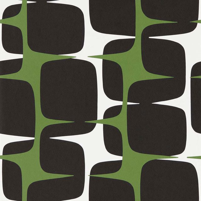 Juniper green connectors and liquorice-black rounded blocks on an off-white ground