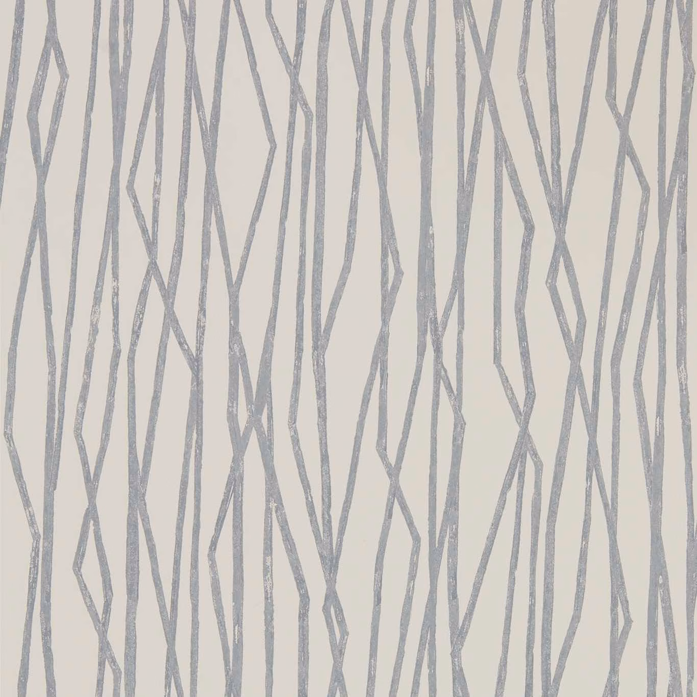 Pale fossil-grey wallpaper with fine irregular vertical branch lines on a warm stone ground