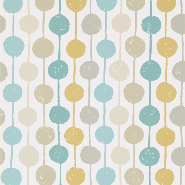 Seaglass, chalk and honey rounded stem motifs with lightly distressed printed edges