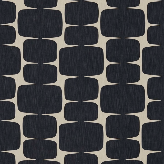 Charcoal rounded blocks with fine vertical texture on a hemp ground