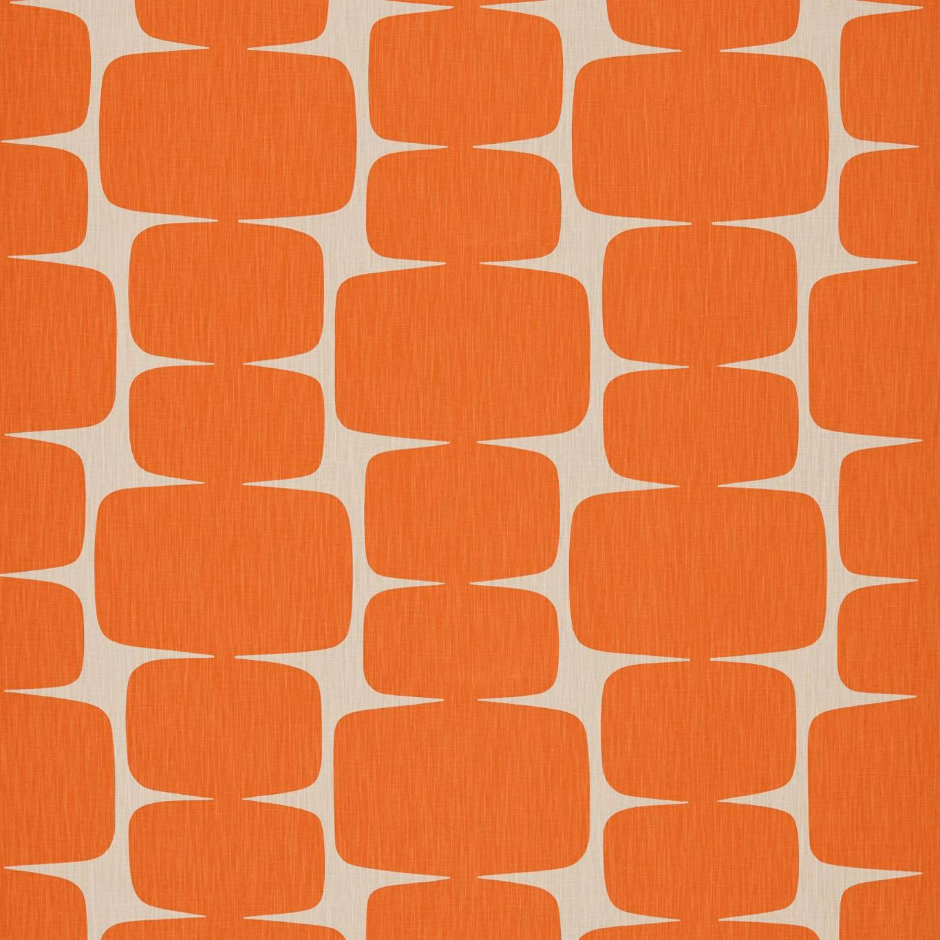 Paprika-orange geometric block fabric with fine vertical weave and pebble channels