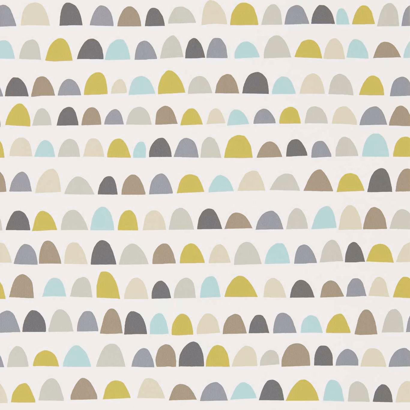 Mist, pear and pewter arch motifs arranged in quiet horizontal rows