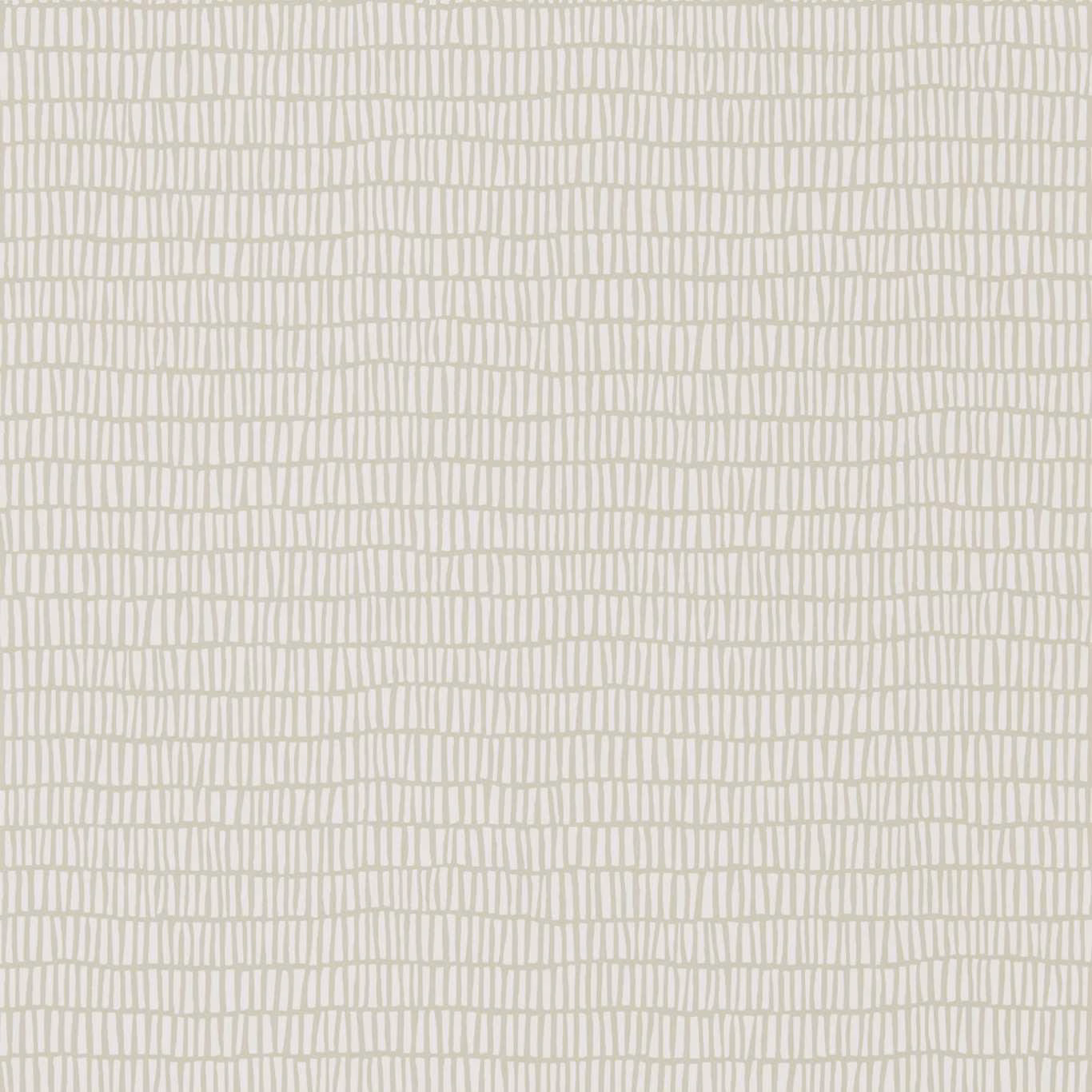Pebble-grey wallpaper with an irregular off-white linear grid pattern
