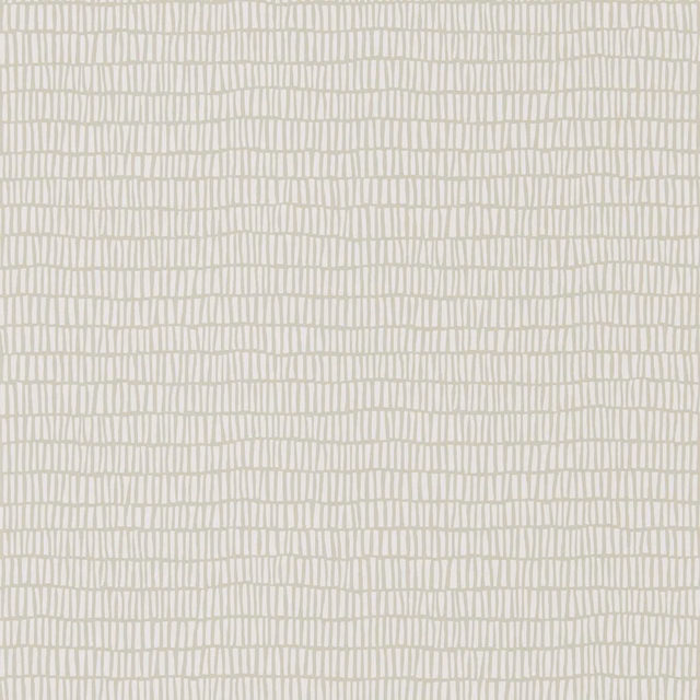 Pebble-grey wallpaper with an irregular off-white linear grid pattern