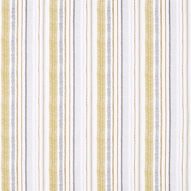 Ochre, hemp and charcoal vertical striped fabric with fine woven texture