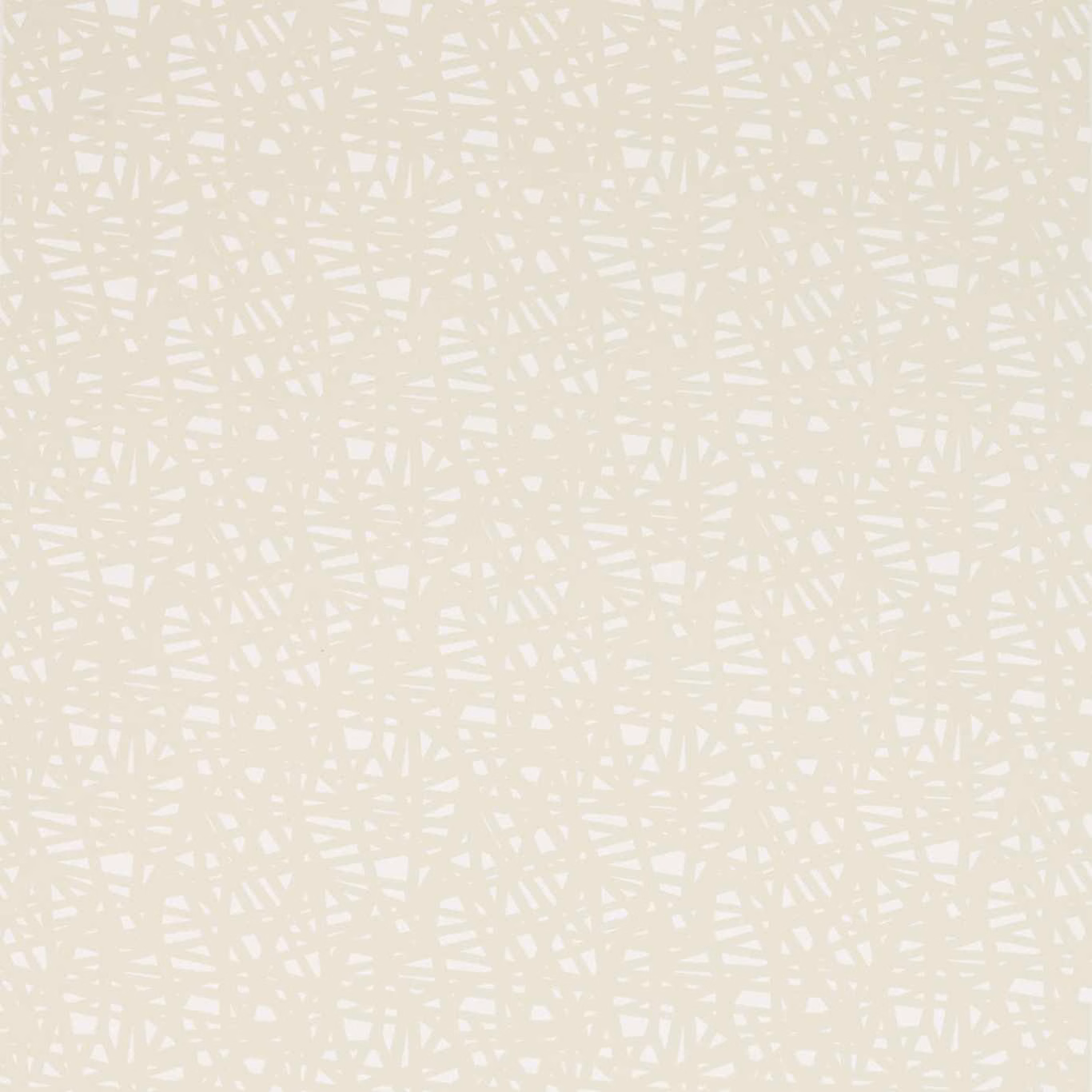 Pale greige fabric with fine taupe linear tracery over an ivory ground