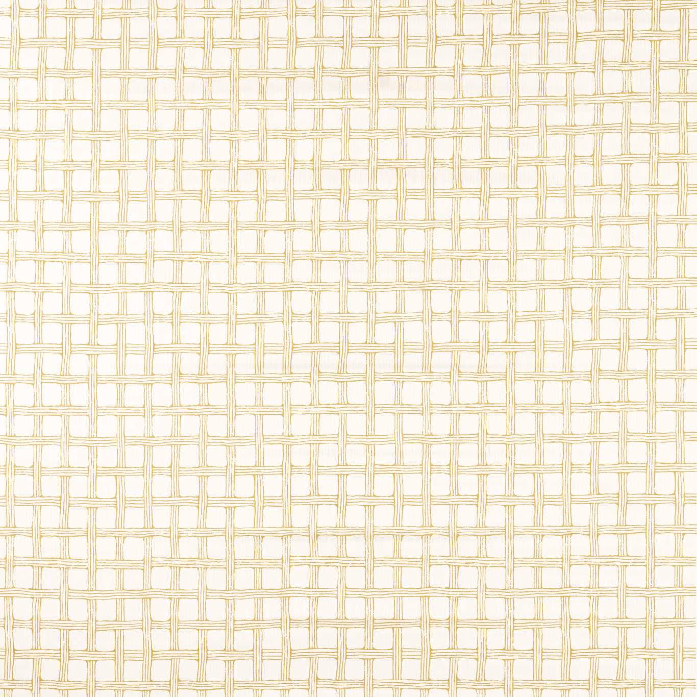 Warm honey fretwork lattice on a softly ivory fabric ground