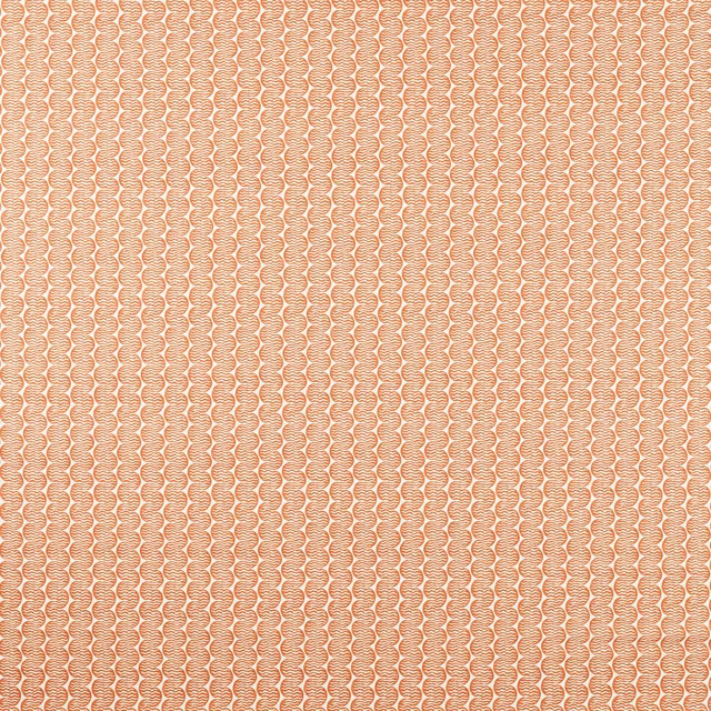 Warm rust looping stripe pattern on an ivory textile with fine, even texture