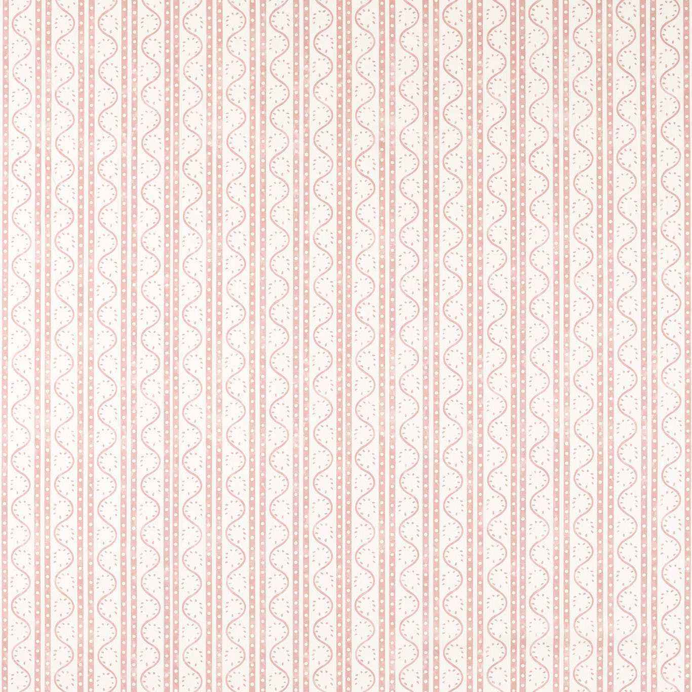 Ivory fabric with muted dusk-pink looping vertical stripes and tiny dotted marks