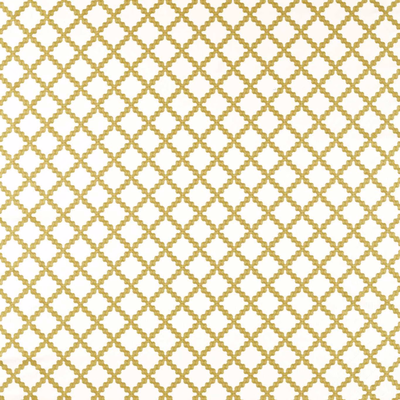 Warm honey-gold embroidered lattice on an ivory ground with raised textured lines