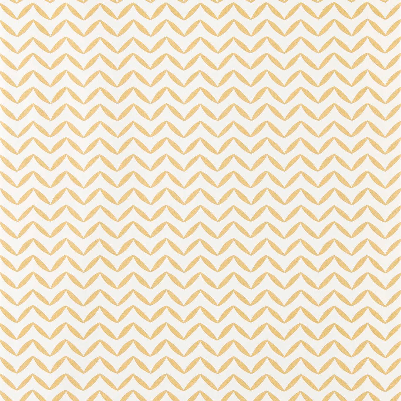 Warm honey-gold chevron rows on an ivory Oakham wallpaper ground